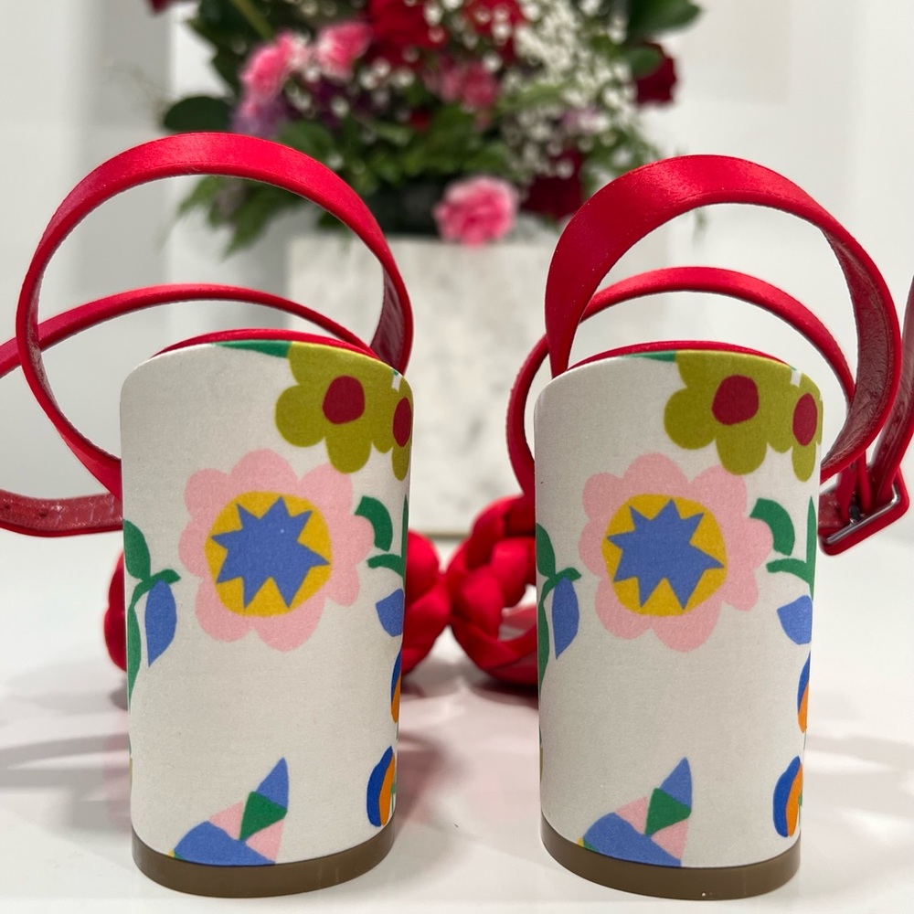 Christian Louboutin Brio 85mm floral heel satin sandals - Picture 8 of 10